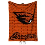 oregon state beavers brick grid orange quilt blanket best selling