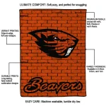 oregon state beavers brick grid orange quilt blanket best selling