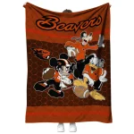 oregon state beavers disney football orange quilt blanket best selling