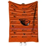 oregon state beavers handdrawn stripes orange quilt blanket best selling