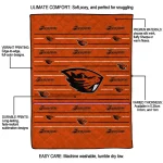 oregon state beavers handdrawn stripes orange quilt blanket best selling