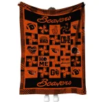 oregon state beavers helmet heart orange quilt blanket best selling