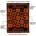 oregon state beavers helmet heart orange quilt blanket best selling