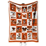 oregon state beavers mickey mouse motif orange white quilt blanket best selling