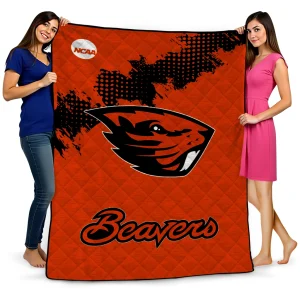 oregon state beavers paint trail orange quilt blanket best selling