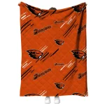 oregon state beavers sketch lines orange quilt blanket best selling