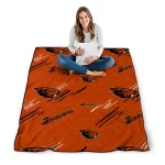 oregon state beavers sketch lines orange quilt blanket best selling
