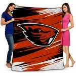 oregon state beavers wild lines orange white quilt blanket best selling