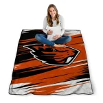 oregon state beavers wild lines orange white quilt blanket best selling