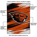 oregon state beavers wild lines orange white quilt blanket best selling