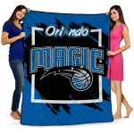 Orlando Magic Block Border Blue Quilt Blanket 1 orlando magic block border blue quilt blanket best selling