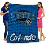 orlando magic brick grid blue quilt blanket best selling