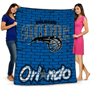 orlando magic brick grid blue quilt blanket best selling