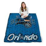 orlando magic brick grid blue quilt blanket best selling