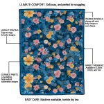orlando magic hibiscus foliage blue quilt blanket best selling