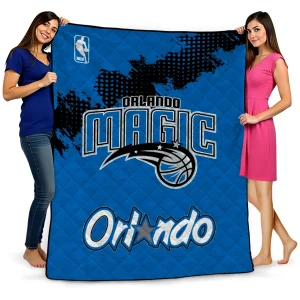 orlando magic nba grunge blue quilt blanket best selling