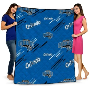 orlando magic sketch lines blue quilt blanket best selling