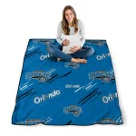 orlando magic sketch lines blue quilt blanket best selling