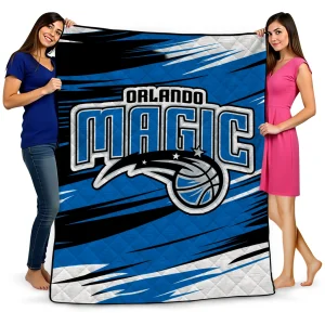 orlando magic wild lines blue white quilt blanket best selling
