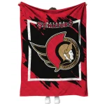 ottawa senators block border red quilt blanket best selling