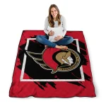 ottawa senators block border red quilt blanket best selling