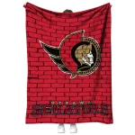 ottawa senators brick grid red quilt blanket best selling