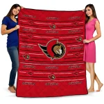 ottawa senators handdrawn stripes red quilt blanket best selling
