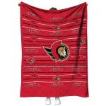 ottawa senators handdrawn stripes red quilt blanket best selling