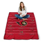 ottawa senators handdrawn stripes red quilt blanket best selling