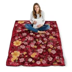 ottawa senators hibiscus foliage red quilt blanket best selling