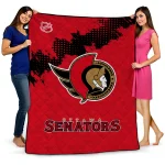 ottawa senators nhl shield red quilt blanket best selling