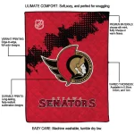 ottawa senators nhl shield red quilt blanket best selling