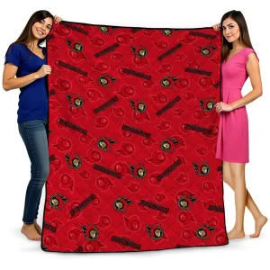 ottawa senators solid classic red quilt blanket best selling