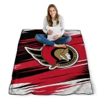 ottawa senators wild lines red white quilt blanket best selling