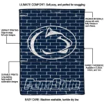 penn state nittany lions brick grid blue quilt blanket best selling
