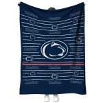 penn state nittany lions handdrawn stripes blue quilt blanket best selling