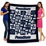 penn state nittany lions helmet heart blue quilt blanket best selling