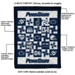 penn state nittany lions helmet heart blue quilt blanket best selling