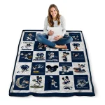 penn state nittany lions mickey mouse motif blue white quilt blanket best selling