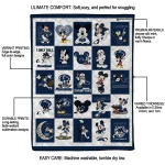 penn state nittany lions mickey mouse motif blue white quilt blanket best selling