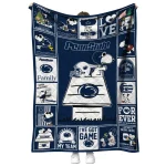 penn state nittany lions snoopy love blue quilt blanket best selling