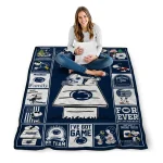 penn state nittany lions snoopy love blue quilt blanket best selling