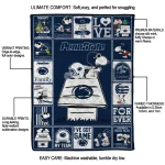 penn state nittany lions snoopy love blue quilt blanket best selling