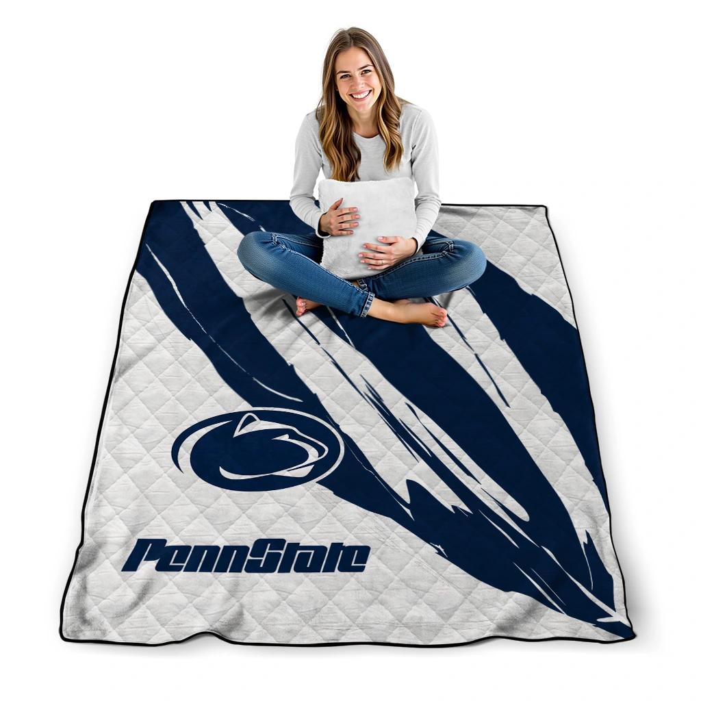 penn state nittany lions stroke art blue white quilt blanket high quality penn state nittany lions stroke art blue white quilt blanket high quality