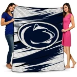 penn state nittany lions wild lines blue white quilt blanket best selling