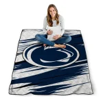 penn state nittany lions wild lines blue white quilt blanket best selling