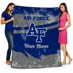 personalized air force falcons brushstroke layers blue quilt blanket best selling