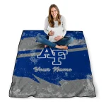 personalized air force falcons brushstroke layers blue quilt blanket best selling