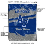 personalized air force falcons brushstroke layers blue quilt blanket best selling
