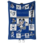 personalized air force falcons mickey crimson blue white quilt blanket best selling